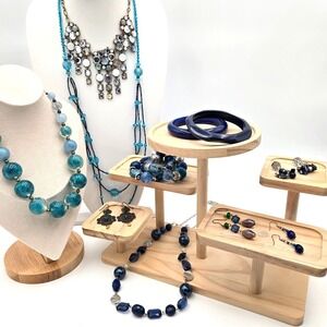 Enchanted Lagoon Jewelry Lot 12pc‎ Blue Statement Necklace Earrings
